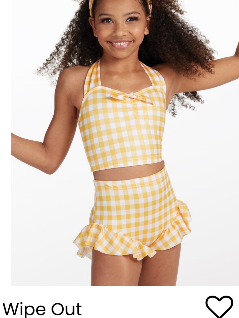 Weissman Yellow Gingham Ruffle Swim Bottoms - Kids